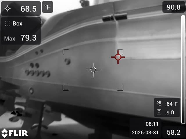 FLIR thermal starboard hull scan