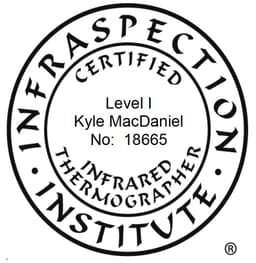 Infraspection Institute Certified Infrared Thermographer – Level I – Kyle MacDaniel No: 18665